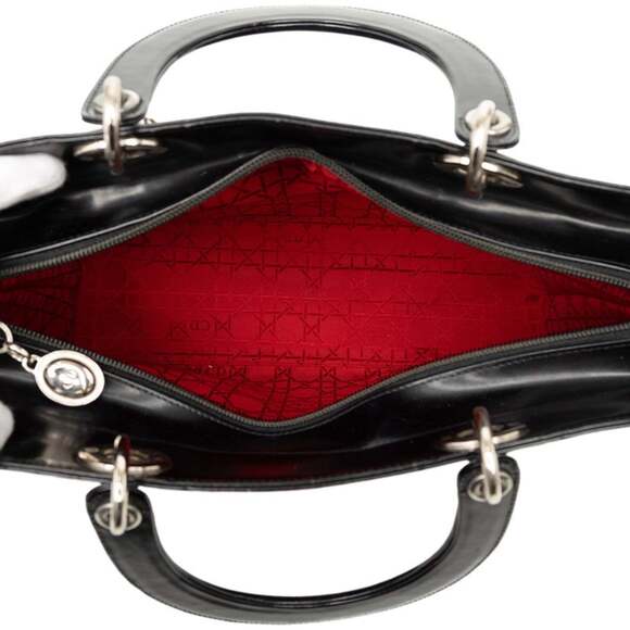 Christian Dior Dior Lady handbag in black patent leather for women. - Picture 4 of 6